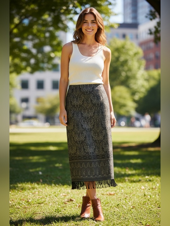 Talbots Dresses & Skirts - Vintage Talbots Paisley Boho Wool Midi Skirt Size 18